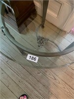 Round Glass Table with metal base