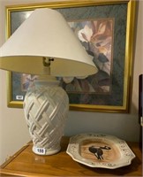 Stucco Type Lamp and Italy Duck Platter
