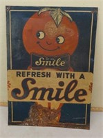 "Drink Smile" Refresh with a smile, tin sign