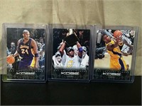 (3) Mint Kobe Bryant Panini Anthology Insert Cards