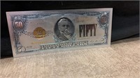 $50 Silver Certificate Novelty Silver Foiled