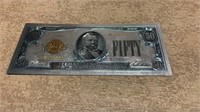 $50 Silver Certificate Silver Foiled Novelty