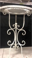White Cast Iron Tall Table