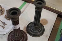 2 CANDLE HOLDERS MARKED DERBY