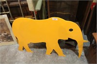 yellow plastic elephant 45"x33" (needs tail work)