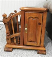 Lot #538 - Pine single door end table with