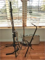 Lot #555 - On stage microphone stand, guitar