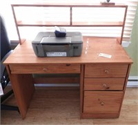 Lot #560 - Pine four drawer desk(46” x 42” x22")
