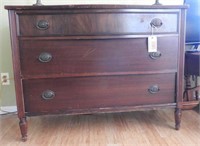 Lot #565 - Mahogany three drawer chest of drawers