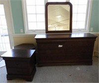 Lot #573 - Cherry eight drawer dresser with
