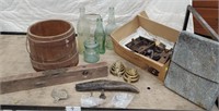 Box primitives - soapstone, Coca-Cola opener,