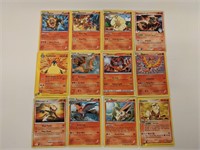 (12) Rare Fire Pokemon Cards