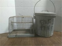 Bird Cage and Feed Pail