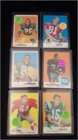 6 1969 topps football cards all star players