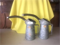 2 Vintage Galvanized Oil Cans
