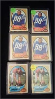 6 1970 topps football cards,all jogn mackey and