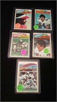 Five 1977 topps football cards,all star players