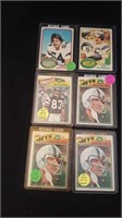 6 1976 & 1977 topps football cards all rookies
