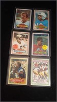6 1980 topps football cards,all star players