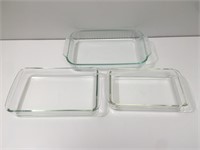 Lot of 3 Pyrex Baking Dishes