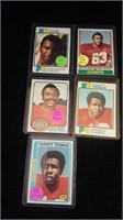 6 1973-1978 topps football cards,all chiefs stars