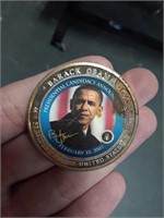 BARACK OBAMA CANDITACY ANNOUNCEMENT COIN