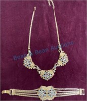 Rhinestone bracelet and necklace