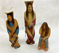 Wooden carved kachinas signed by artist