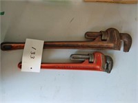 Ridgid pipe wrenches 18 and 24 inch lot of two