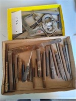 punches, chisels, c-clamps and miscellaneous shop