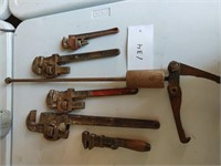 adjustable wrenches and slide puller lot of six