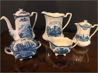 Set of 5 Blue/White Johnson Bros China