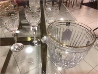 Waterford Set - Ice Bucket & 3 Wine Glasses