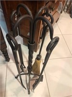 Wrought Iron Twisted 5pc.Fireplace Tool Set