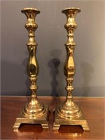 Pair of 17" Tall Vintage Brass Candles