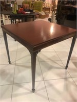 Chippendale 30" Square Leather Top Card Table
