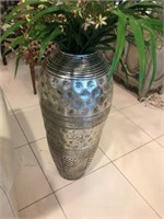 Silver Metalic Finish 3 ft. Tall Vase