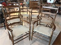 Set of 6 lg.Ladder Back Shaker Chair w/ Woven Seat