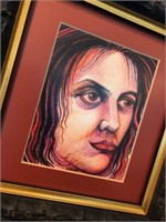 Kuriloff Signed Ink/Pencil 'Portrait of a Women 1