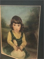 1920 Charlotte Chan Watercolor "Child w/ Doll "