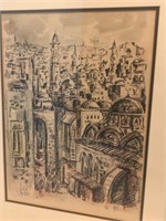 H/C Proof Signed Europe City Scene Color Pastel