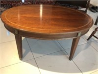 Vintage Stickley Oval Inlayed Coffee Table
