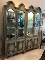French Lighted Hutch w/ Glass doors (1 of 2)