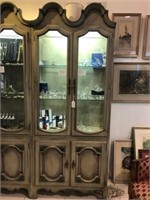 French Lighted Hutch w/ Glass Doors (2 of 2)