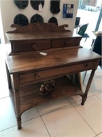 Antique Desk w/ Drawers/ Fluted Back