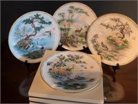 4 Boehm Porcelain Plates /Chinese Symbolism in Art