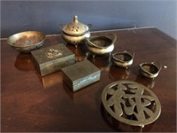 Lot of  8 Vintage Asian Brass Decorative Pieces