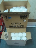 Boxes of Styrofoam Cups/Lids & Straws