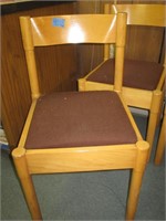 3 Padded Wooden Chairs