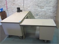 Metal Desk With Matching Side Desk
